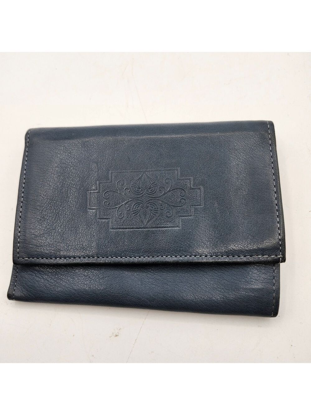 Amity Blue Soft Cowhide Leather Wallet American Classic Coin Snap